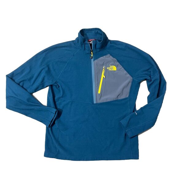 The North Face 1/4 Zip Pullover Fleece Jacket Sweater Mens Sz M Blue Performance - Picture 1 of 10